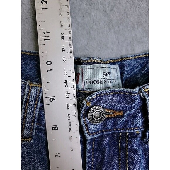 Levis 569 Jeans Mens 25x27 (24x26) Loose Slim Baggy Straight Blue Cotton Mid - Picture 8 of 13